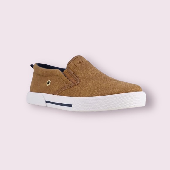 Nautica Akeley Toddler Tan Dot Smooth Slip Ons Toddler Size 9 - Picture 1 of 5